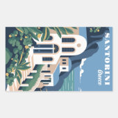 Aangepaste tekst Santorini Griekenland Rechthoekige Sticker (Voorkant)