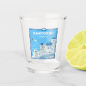 Aangepaste tekst Santorini Griekenland Shot Glas (Voorkant)