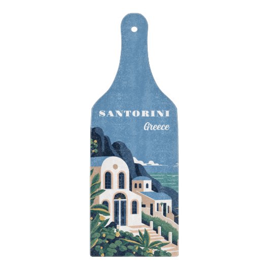 Aangepaste tekst Santorini Griekenland Snijplank (Voorkant)