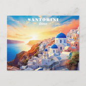 Aangepaste tekst Santorini Griekenland Sunset Briefkaart (Voorkant)