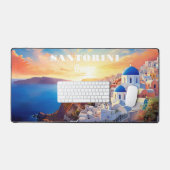Aangepaste tekst Santorini Griekenland Sunset Bureaumat (Keyboard & Muis)