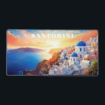 Aangepaste tekst Santorini Griekenland Sunset Bureaumat<br><div class="desc">Wijzig of verwijder desgewenst de tekstvelden. Verder met behulp van het bewerkingshulpmiddel kunt u elk lettertype en de grootte en kleur ervan desgewenst wijzigen. Zie mijn winkel voor meer objecten in Griekenland.</div>