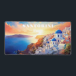 Aangepaste tekst Santorini Griekenland Sunset Bureaumat<br><div class="desc">Wijzig of verwijder desgewenst de tekstvelden. Verder met behulp van het bewerkingshulpmiddel kunt u elk lettertype en de grootte en kleur ervan desgewenst wijzigen. Zie mijn winkel voor meer objecten in Griekenland.</div>
