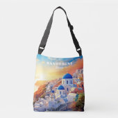 Aangepaste tekst Santorini Griekenland Sunset Crossbody Tas (Voorkant)