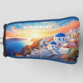 Aangepaste tekst Santorini Griekenland Sunset Golfheadcover