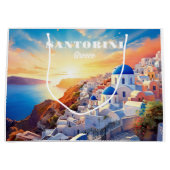 Aangepaste tekst Santorini Griekenland Sunset Groot Cadeauzakje (Voorkant)