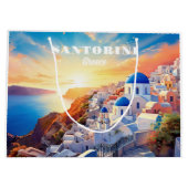 Aangepaste tekst Santorini Griekenland Sunset Groot Cadeauzakje (Achterkant)