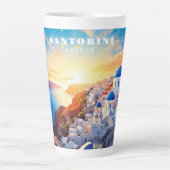 Aangepaste tekst Santorini Griekenland Sunset Latte Mok (Voorkant)