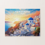 Aangepaste tekst Santorini Griekenland Sunset Legpuzzel<br><div class="desc">Wijzig of verwijder desgewenst de tekstvelden. Verder met behulp van het bewerkingshulpmiddel kunt u elk lettertype en de grootte en kleur ervan desgewenst wijzigen. Zie mijn winkel voor meer objecten in Griekenland.</div>