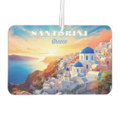 Aangepaste tekst Santorini Griekenland Sunset Luchtverfrisser (Achterkant)