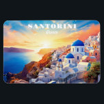 Aangepaste tekst Santorini Griekenland Sunset Magneet<br><div class="desc">Wijzig desgewenst de tekstvelden. Verder met behulp van het bewerkingshulpmiddel kunt u elk lettertype en de grootte en kleur ervan desgewenst wijzigen. Zie mijn winkel voor meer objecten in Griekenland.</div>
