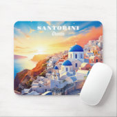 Aangepaste tekst Santorini Griekenland Sunset Muismat (Met muis)