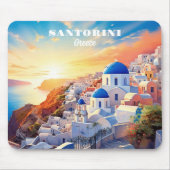 Aangepaste tekst Santorini Griekenland Sunset Muismat (Voorkant)