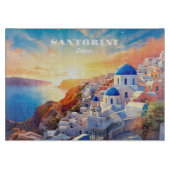 Aangepaste tekst Santorini Griekenland Sunset Snijplank (Voorkant)