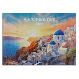 Aangepaste tekst Santorini Griekenland Sunset Snijplank