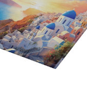 Aangepaste tekst Santorini Griekenland Sunset Snijplank (Hoek)