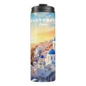 Aangepaste tekst Santorini Griekenland Sunset Thermosbeker (Voorkant)