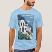Aangepaste tekst Santorini Griekenland T-shirt (Voorkant)