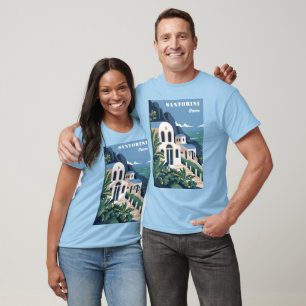 Aangepaste tekst Santorini Griekenland T-shirt
