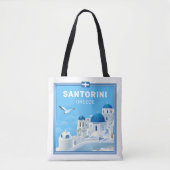 Aangepaste tekst Santorini Griekenland Tote Bag (Voorkant)