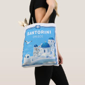 Aangepaste tekst Santorini Griekenland Tote Bag (Dichtbij)