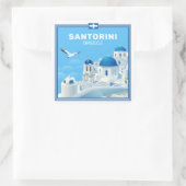 Aangepaste tekst Santorini Griekenland Vierkante Sticker (Tas)