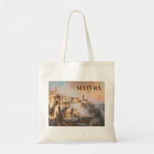 Aangepaste tekst Sassi di Matera Italië Aquarel Re