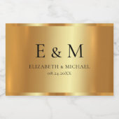 Aangepaste tekst save the date glamour goud monogr sparkling wijnetiket (Enkel label)