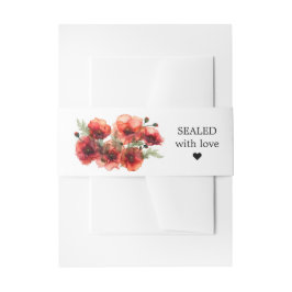 Aangepaste tekst Scarlet Petal Serenade Uitnodigingen Wikkel