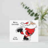 Aangepaste tekst schaatsen Santa Feestdagenkaart (Staand voorkant)