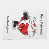 Aangepaste tekst schaatsen Santa Theedoek (Horizontaal)