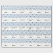 Aangepaste Tekst Schattige Blauwe Witte Strik Golf Cadeaupapier (Vlak)