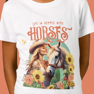 Aangepaste tekst Schattige Cowgirl T-shirt