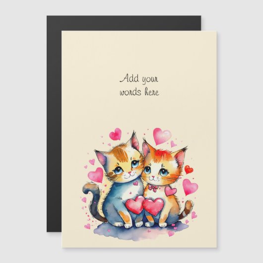 Aangepaste tekst schattige katten magnetische kaar magnetische uitnodiging (Voorkant / Achterkant)