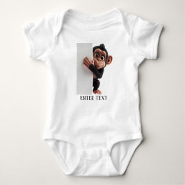 Aangepaste tekst Schattige Monkey Peeking Baby Bod Romper