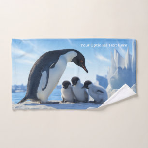 Aangepaste Tekst Schattige Pinguïns Handdoek