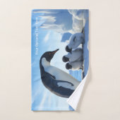 Aangepaste Tekst Schattige Pinguïns Handdoek (Handdoek)