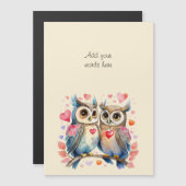 Aangepaste tekst schattige uilen magnetische kaart magnetische uitnodiging (Voorkant / Achterkant)