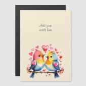 Aangepaste tekst schattige vogels magnetische kaar uitnodiging (Voorkant / Achterkant)