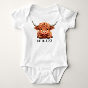 Aangepaste tekst Schattigee Baby Highland Koe Romper