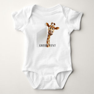 Aangepaste tekst Schattigee Giraffe Peeking Baby B Romper