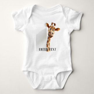 Aangepaste tekst Schattigee Giraffe Peeking Baby B Romper