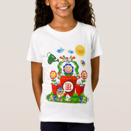 Aangepaste tekst Schattigee kleurrijke Emoji Flowe T-shirt