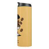 Aangepaste tekst Schattigee koffie mascotte Thermosbeker (Geroteerd rechts)
