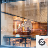 Aangepaste tekst Schattigee luiheid Raamsticker (Cafe Raam)