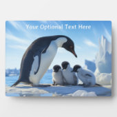 Aangepaste tekst Schattigee pinguïns Fotoplaat (voorkant)