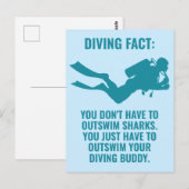 Aangepaste tekst Scuba duiken Briefkaart (Voorkant / Achterkant)