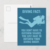 Aangepaste tekst Scuba duiken Briefkaart (Voorkant / Achterkant)