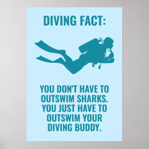 Aangepaste tekst Scuba duiken Poster