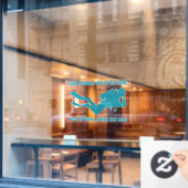 Aangepaste tekst Scuba duiken Raamsticker (Cafe Raam)